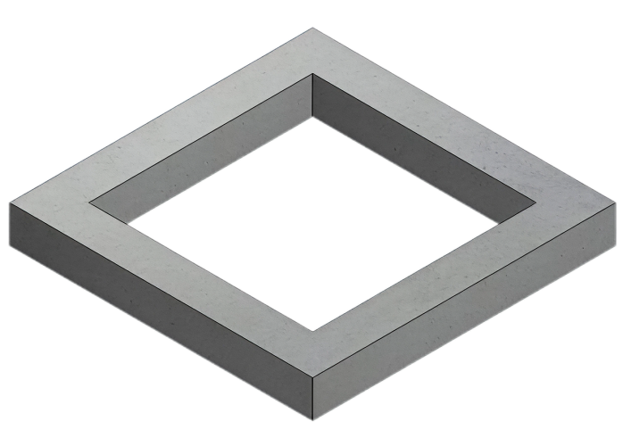 Betonstelrand vierkant, 82x82x4cm, sparing 60cm