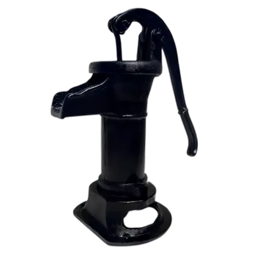 Handzwengelpomp type nostalgisch, met voetflens, zwart