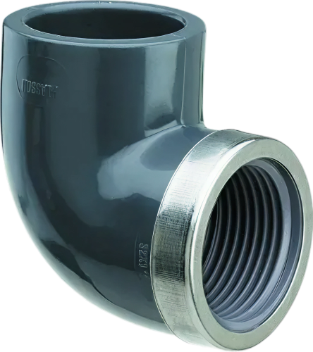 HD Knie 16mm x 3/8" 90° Bi.dr. met verstevigingsring