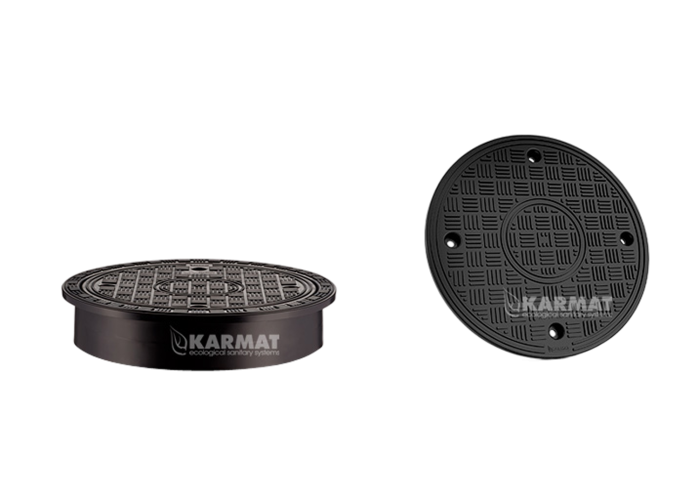 Karmat® PP putafdekking, rond 315 + rand, dicht deksel