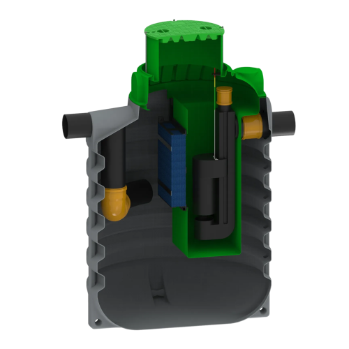 MW RoOil, PE OBAS 2700L, 15,0 L/s, Ø1500x2400mm, 2x Ø200mm