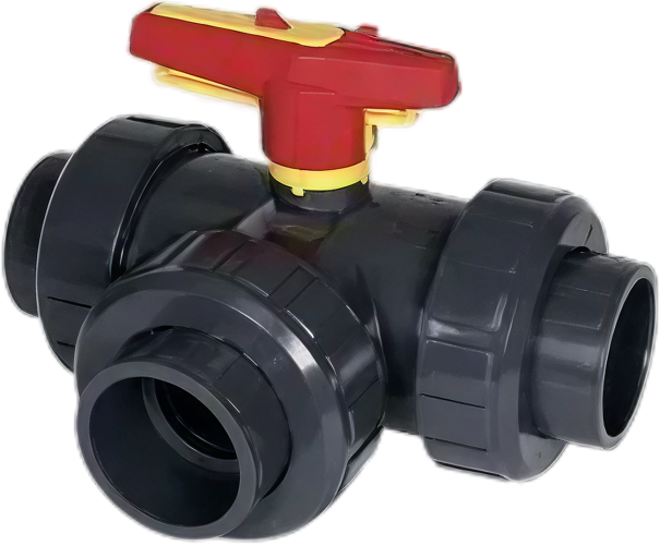 PVC 3-weg Kogelkraan 63mm T-boring