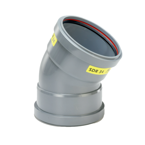 PVC Bocht 15° 400 SN4 M/M