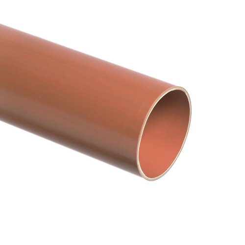 PVC buis 110 mm, r.bruin, SN8, gladde buis, L = 5 mtr