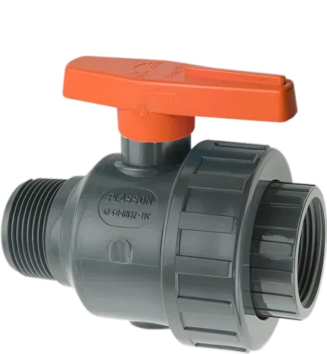 PVC Kogelkraan 1/2" Bi.dr. x Bu.dr. 1 x Wartel