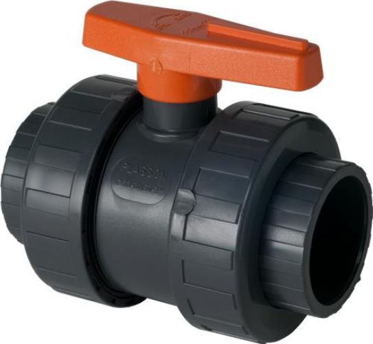 PVC Kogelkraan 20mm, 2x wartel PN16