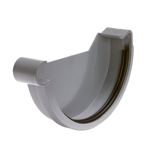 S-lon Klem eindstuk voor mastgoot 150mm, Links, grijs