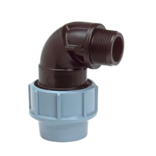 Unidelta PP Knie 90° met buitendraad 75 x 3''