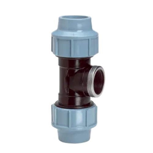 Unidelta PP T-stuk met bi en verst. ring., 50 x 1 1/2'' x 50