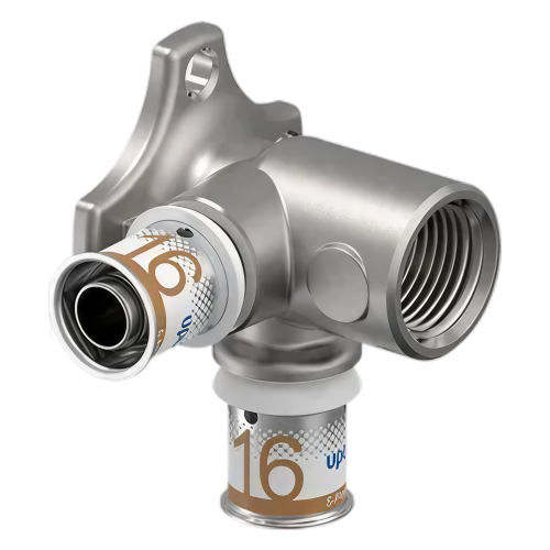 Uponor S-Press Plus Aqua pers dubbele muurplaat 90° 16x1/2"b