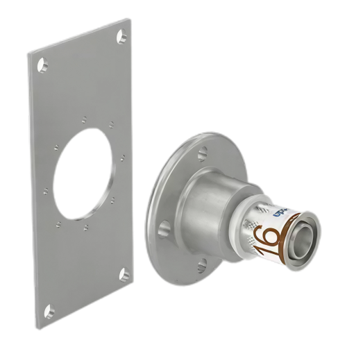 Uponor S-Press Plus Aqua pers muurdoorvoer recht 16mmx1/2"bi