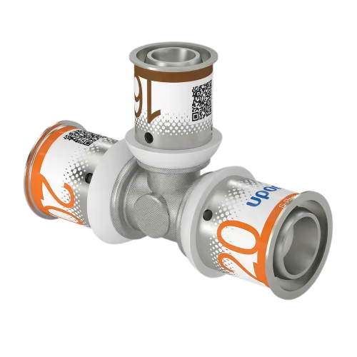 Uponor S-Press Plus pers T-stuk verlopend 20x16x20mm