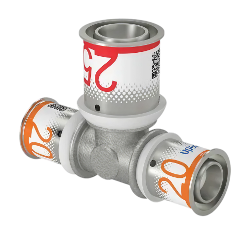 Uponor S-Press Plus pers T-stuk verlopend 20x25x20mm