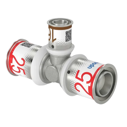 Uponor S-Press Plus pers T-stuk verlopend 25x16x25mm