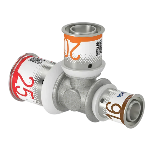Uponor S-Press Plus pers T-stuk verlopend 25x20x16mm
