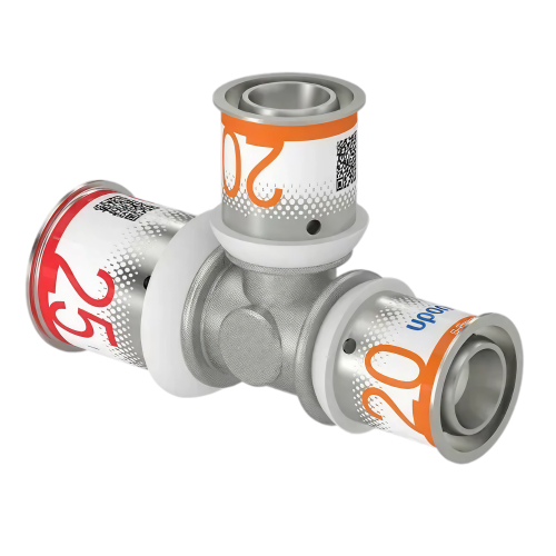 Uponor S-Press Plus pers T-stuk verlopend 25x20x20mm