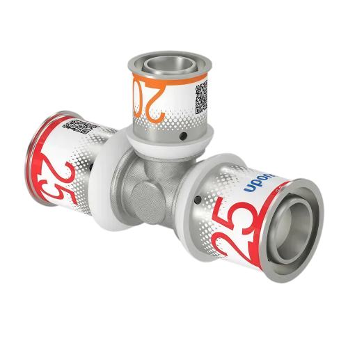 Uponor S-Press Plus pers T-stuk verlopend 25x20x25mm