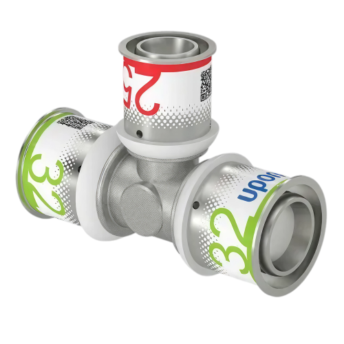 Uponor S-Press Plus pers T-stuk verlopend 32x25x32mm