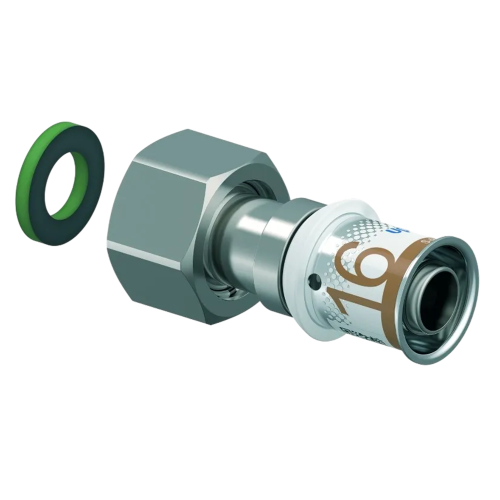 Uponor S-Press Plus schroefkoppeling wartel bi.dr. 16mmx1/2"