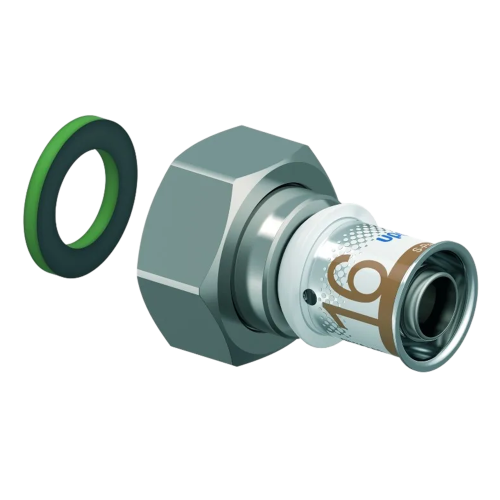 Uponor S-Press Plus schroefkoppeling wartel bi.dr. 16mmx3/4"