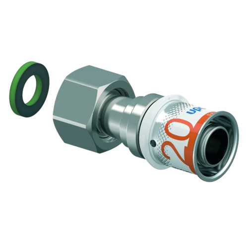 Uponor S-Press Plus schroefkoppeling wartel bi.dr. 20mmx1/2"