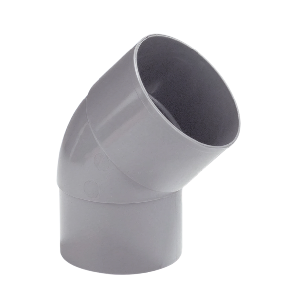 Dyka PVC HWA bocht 70mm, 45° mof/verjongd spie
