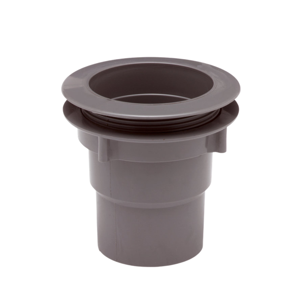 Gootuitloop voor bakgoot, 70-80mm grijs, met wartel