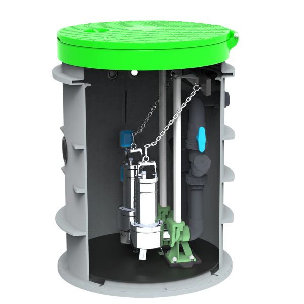 MW pompput, 2x DAB Feka VS 1000, Ø800 x 1200