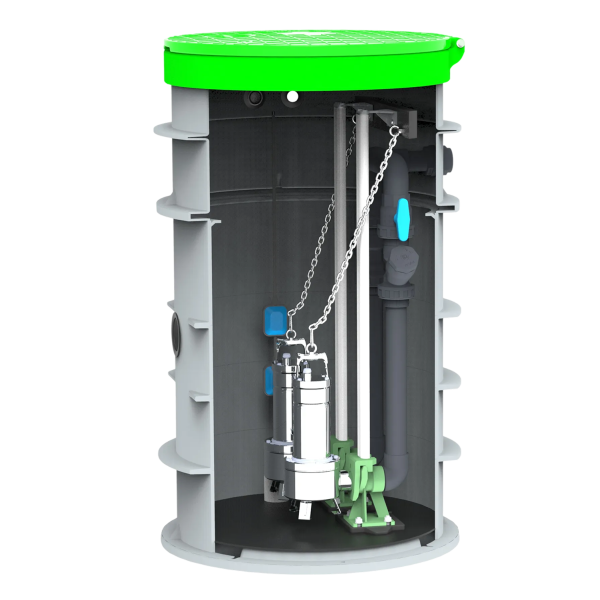 MW pompput, 2x DAB Feka VS 1000, Ø800 x 1500