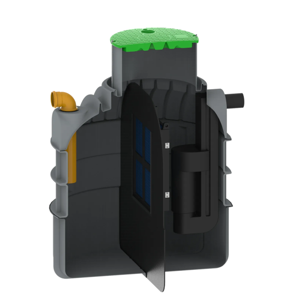 MW RoOil, PE OBAS 1500L, 3,0 L/s, Ø1300x1750mm, 2x Ø110mm