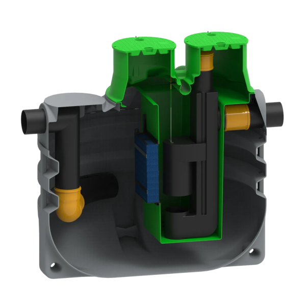 MW RoOil, PE OBAS 6000L, 30,0 L/s, Ø2300x2350mm, 2x Ø250mm