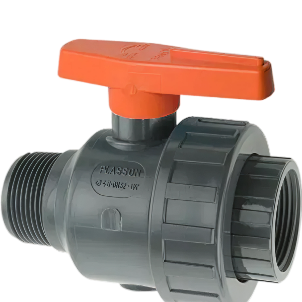 PVC Kogelkraan 1" Bi.dr. x Bu.dr. 1 x Wartel