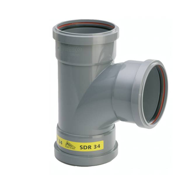 PVC T-stuk 90° 250 X 125 SN4 3M