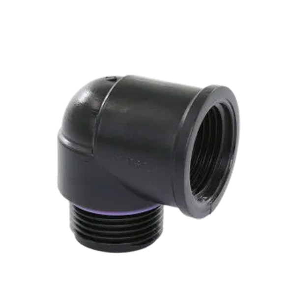 Self-Seal PP knie 90° 3/4" bi. x bu. draad