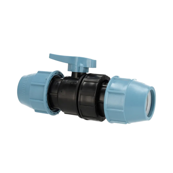 Unidelta PP-Kogelkraan, 2 x klem, 25 x 25, PN 16