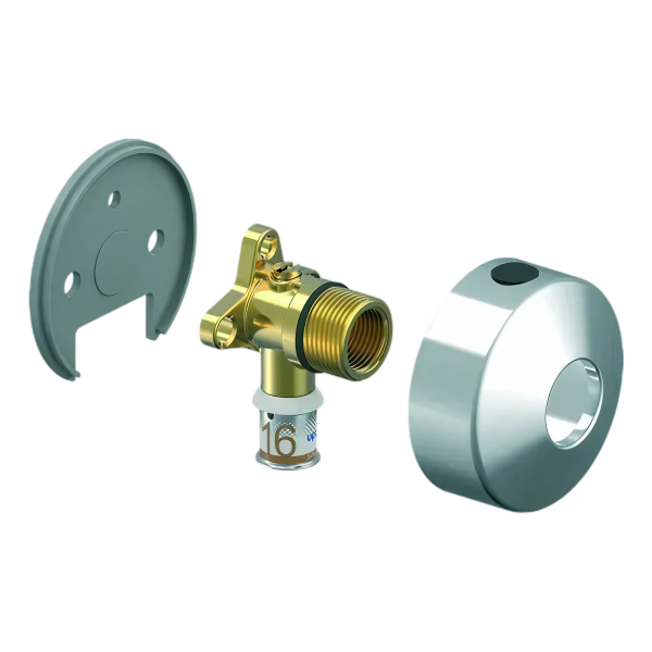 Uponor S-Press Plus Aqua muurplaat m. lange flens 16mm x 3/4