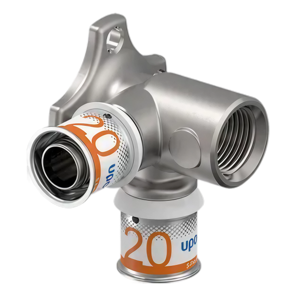 Uponor S-Press Plus Aqua pers dubbele muurplaat 90° 20x1/2"b