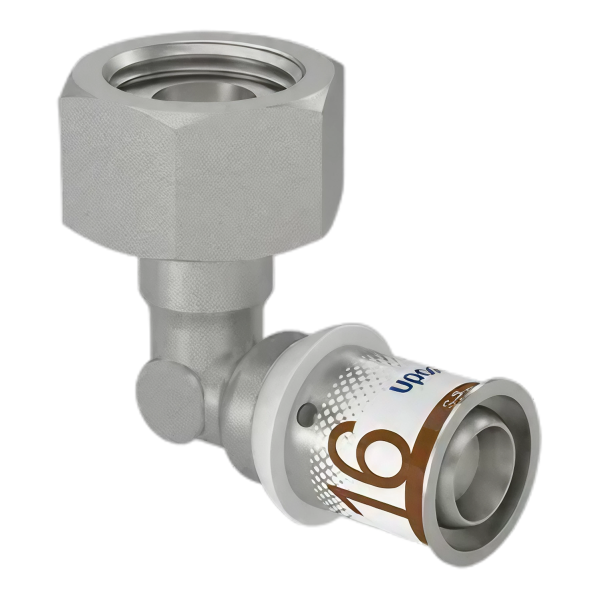 Uponor S-Press Plus Aqua pers SK-knie 90° Geberit 16mmx1/2" bi.dr.