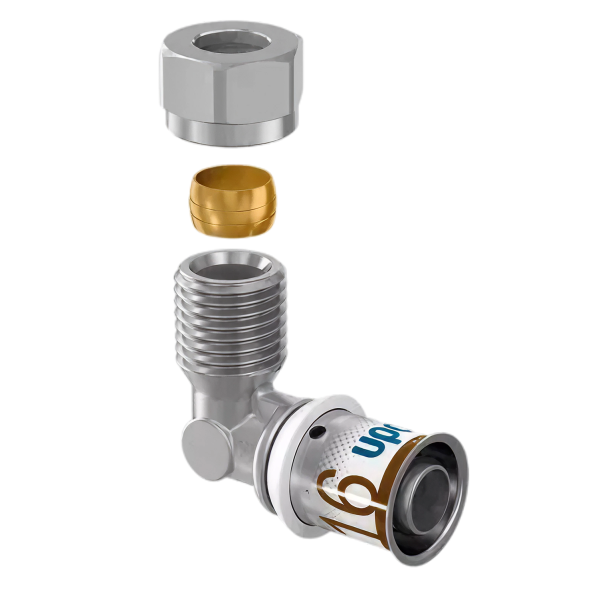 Uponor S-Press Plus overgangsknie bu.dr. koper 16MLCx3/8"x10