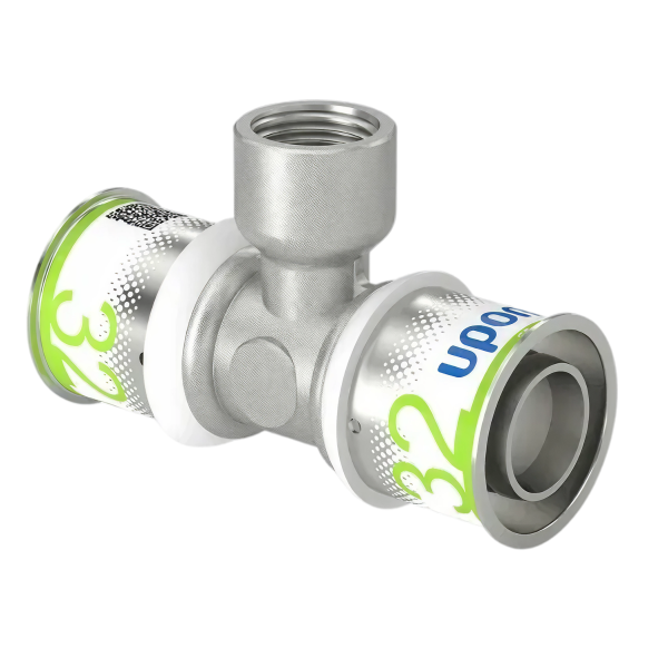 Uponor S-Press Plus pers T-stuk bi.dr. 32x1/2"x32mm