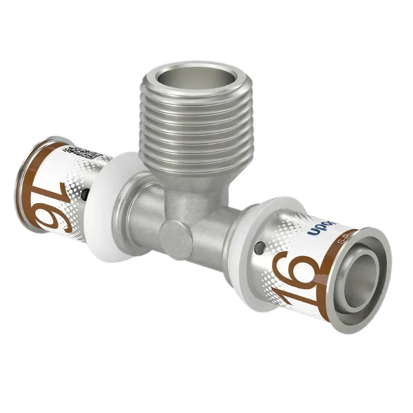 Uponor S-Press Plus pers T-stuk bu.dr. 16x1/2"x16mm
