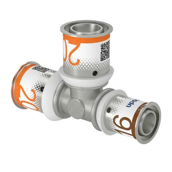Uponor S-Press Plus pers T-stuk verlopend 20x20x16mm