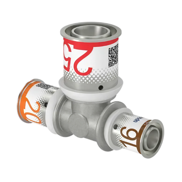 Uponor S-Press Plus pers T-stuk verlopend 20x25x16mm