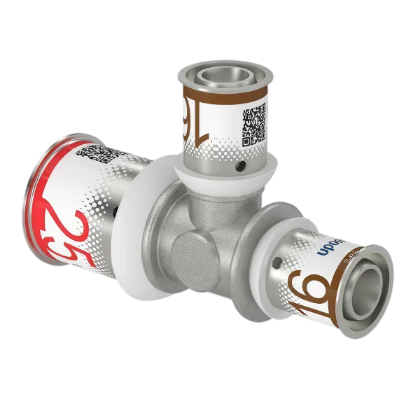Uponor S-Press Plus pers T-stuk verlopend 25x16x16mm