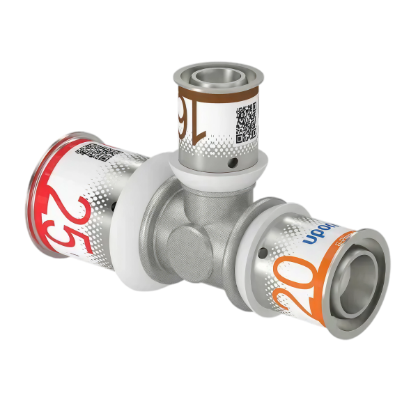 Uponor S-Press Plus pers T-stuk verlopend 25x16x20mm