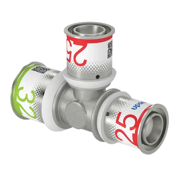 Uponor S-Press Plus pers T-stuk verlopend 32x25x25mm