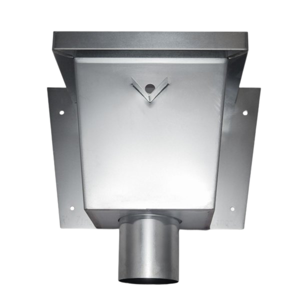 Vergaarbak zink, 80mm, vierkant