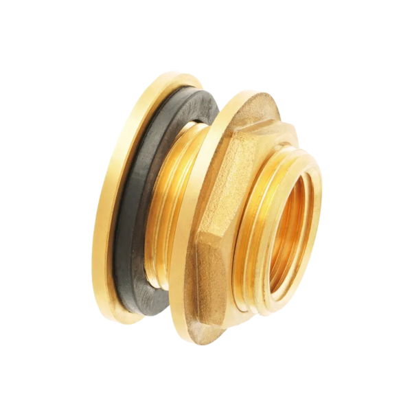 Wanddoorvoer messing 3/4" bi.dr x 1" bu.dr.